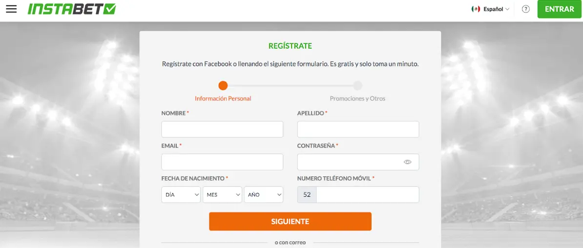 Registro en Instabet registro Instabet