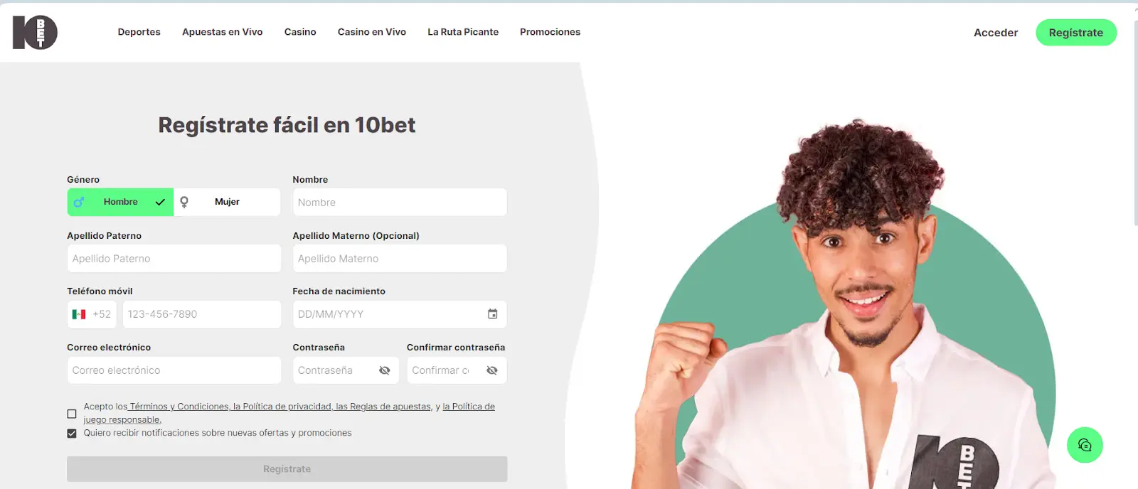 Únete a 10bet registro