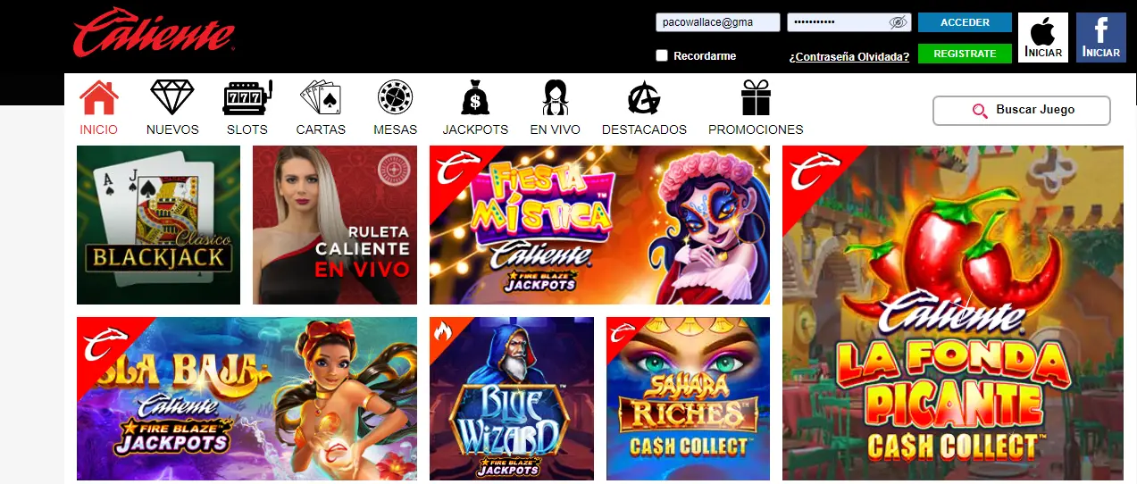 Diseño del casino Caliente online México Caliente Casino