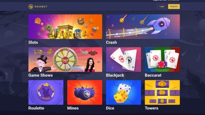 Variedad de juegos online disponibles en Roobet juegos online