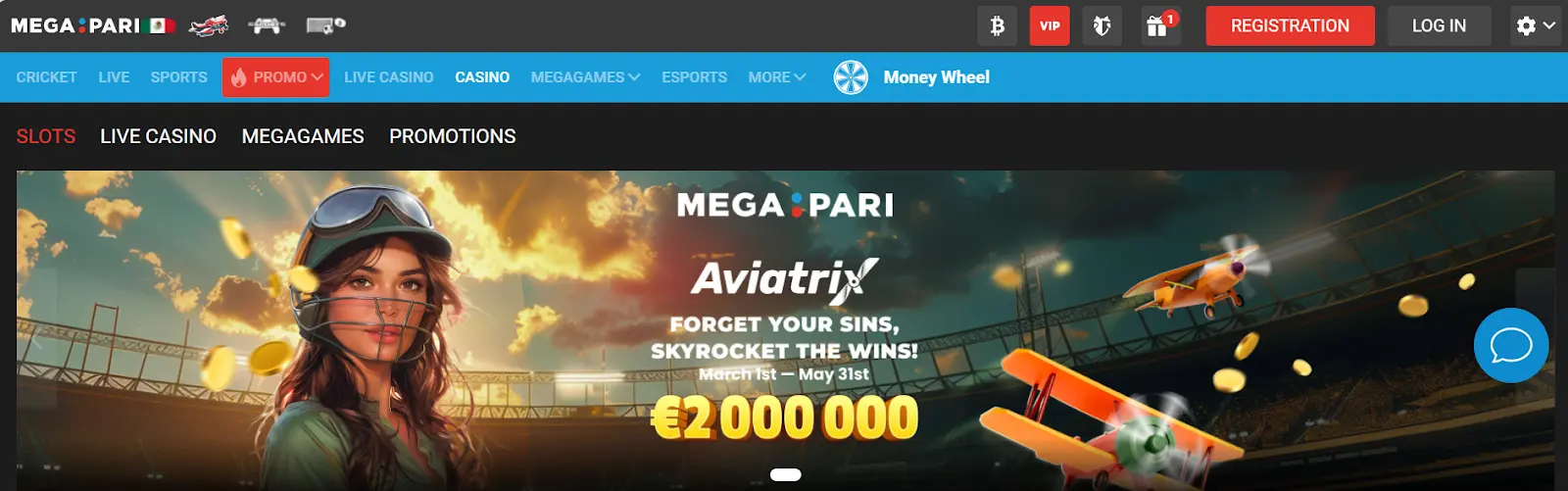 Megapari página principal