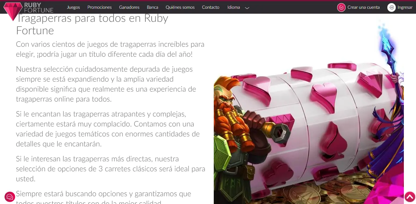 Conoce los juegos del casino online Ruby Fortune Máquinas tragamonedas