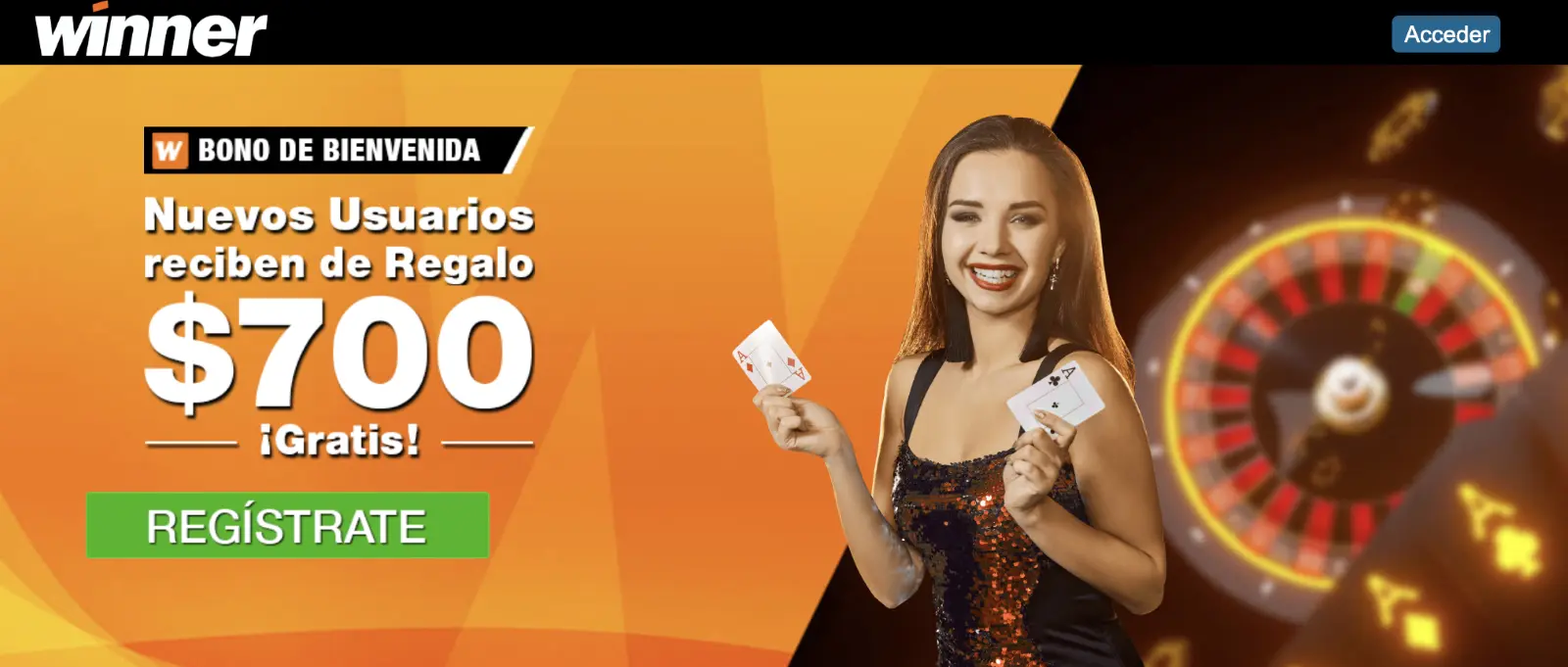 Oferta de bono de $700 en Winner Bono Winner 700