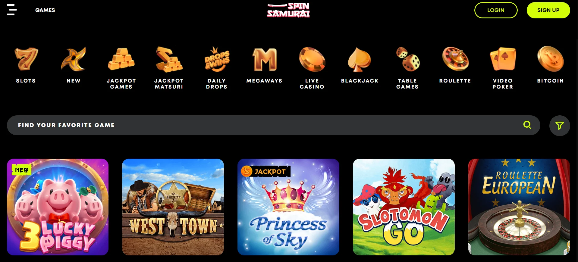 Variedad de juegos en Spin Samurai casino Dogecoin casinos online spinsamurai