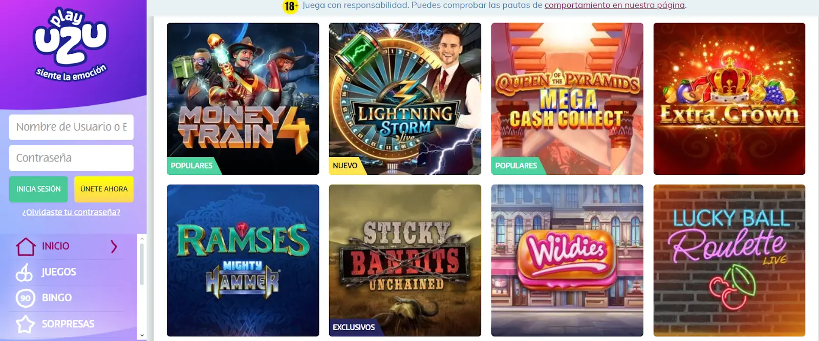 Juega en los mejores casinos Play Uzu casino