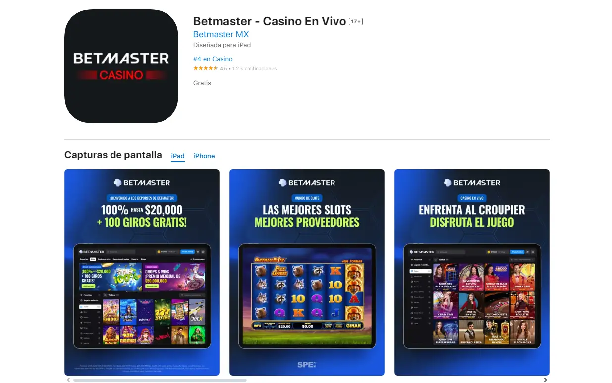 Aplicación móvil Betmaster Betmaster